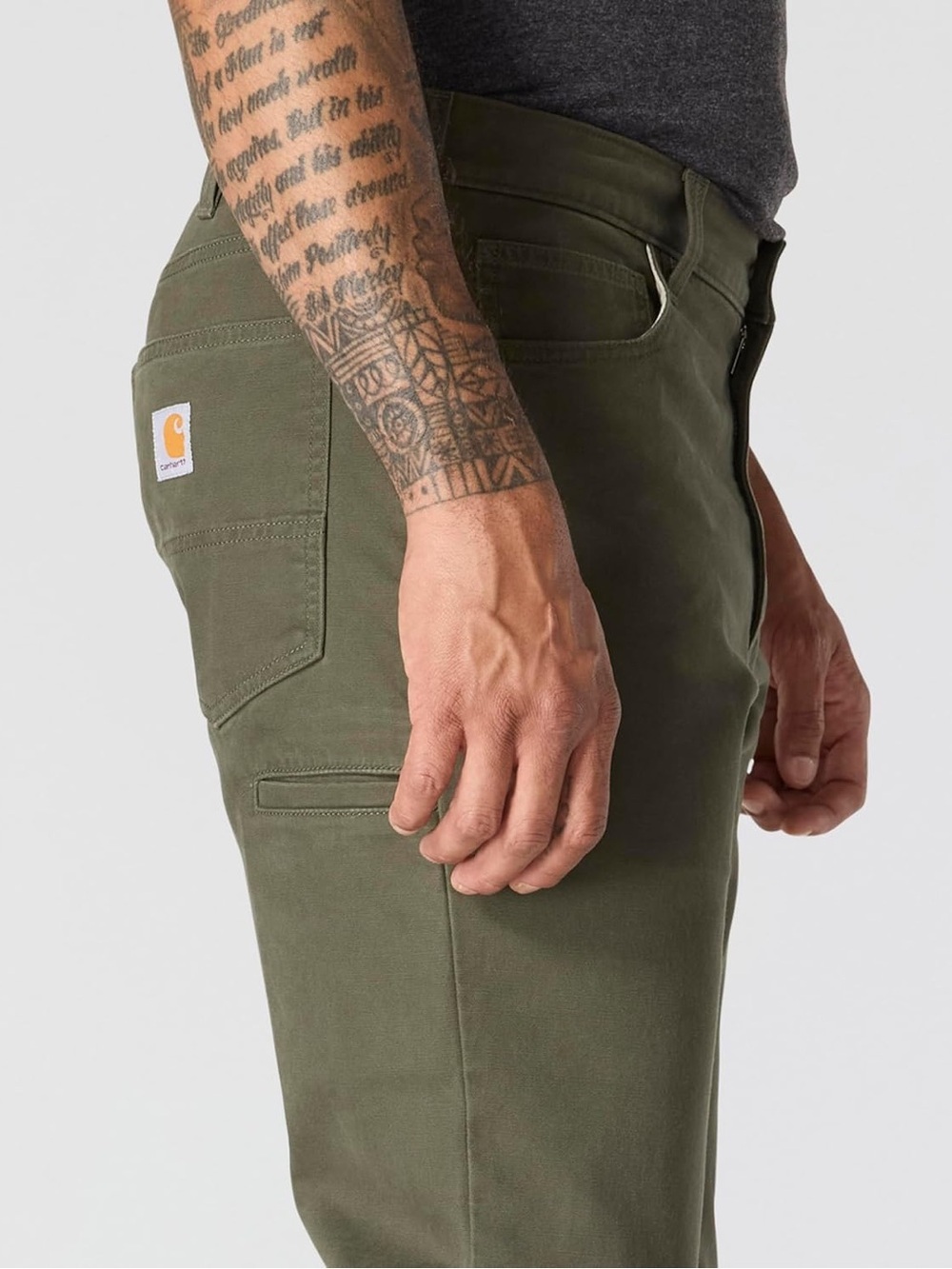 Carhartt Men's Olive Green Straight Fit Work Pants Size 36/34 straight cut relax - Picture 3 of 16